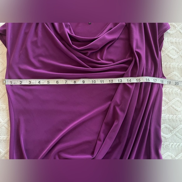 DKNY Elegant Violet Drape Neck Blouse women’s size medium - Picture 13 of 13